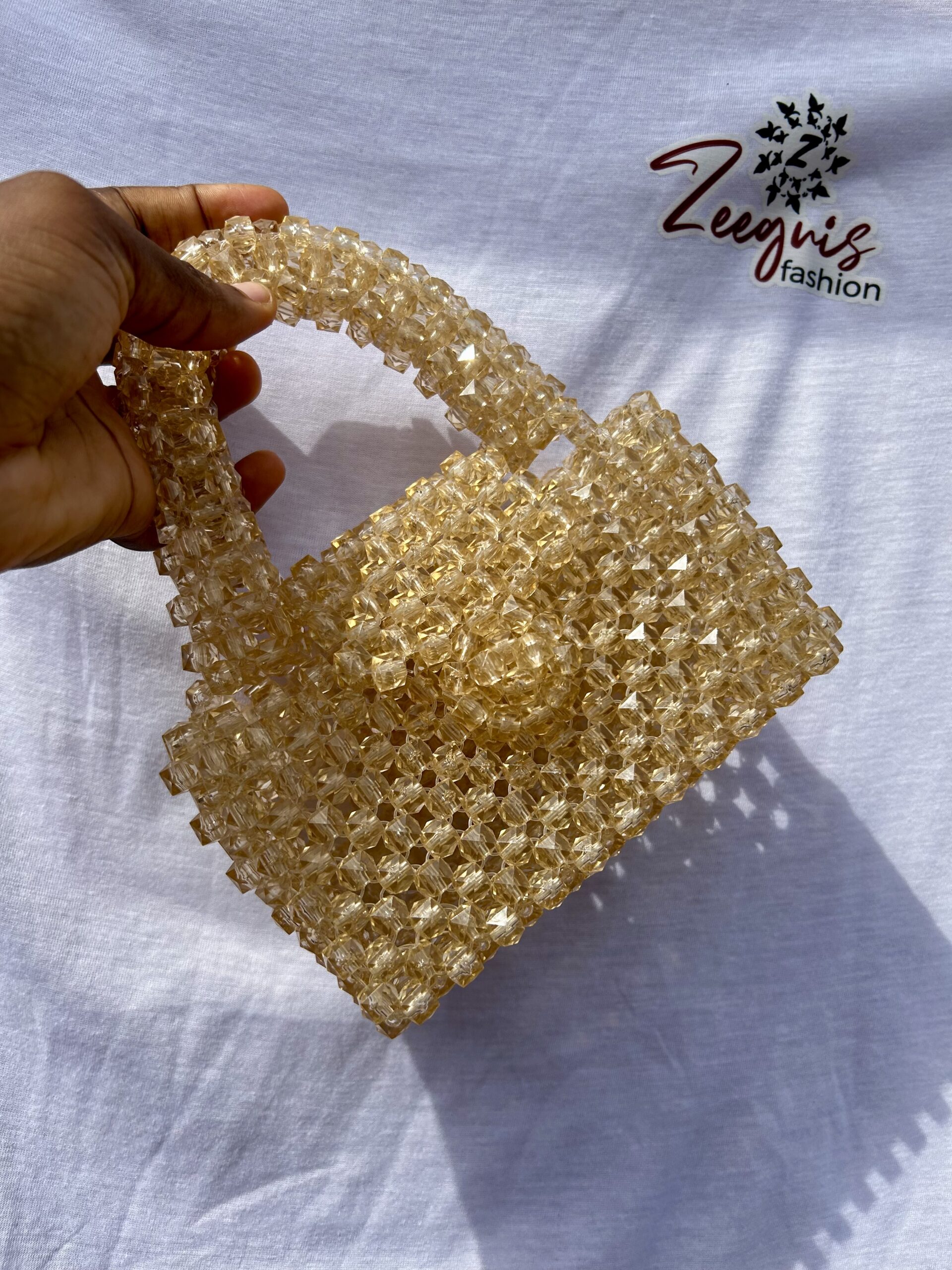 Ariya Beads pink beaded handbag