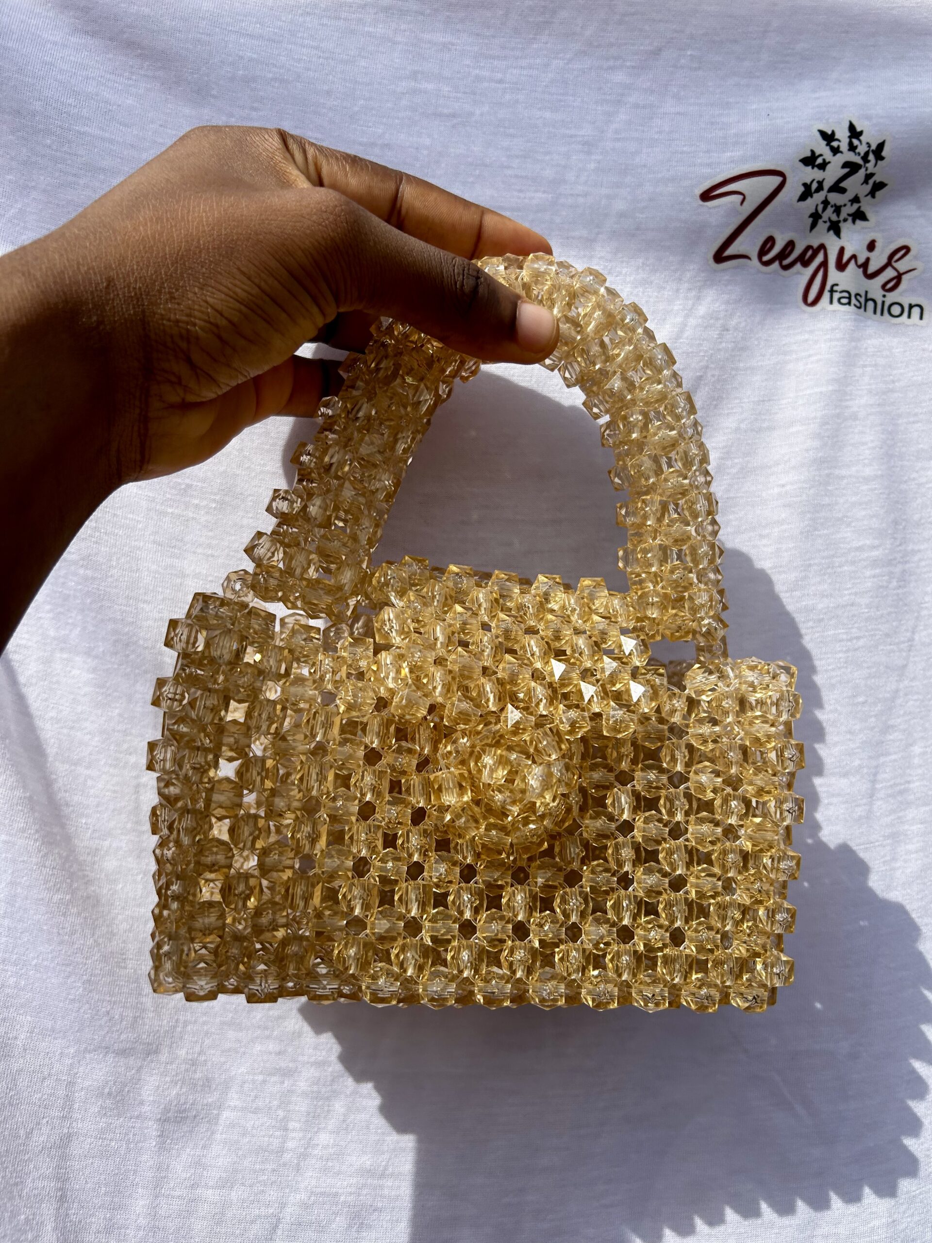 Ariya Beads pink beaded handbag